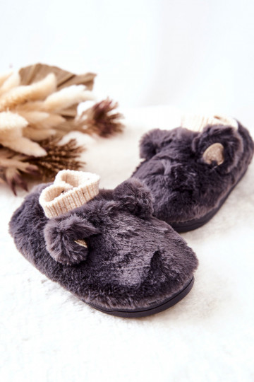 Pašiltintos šlepetės su užtempiamu užsegimu pilkos spalvos Dessi 2