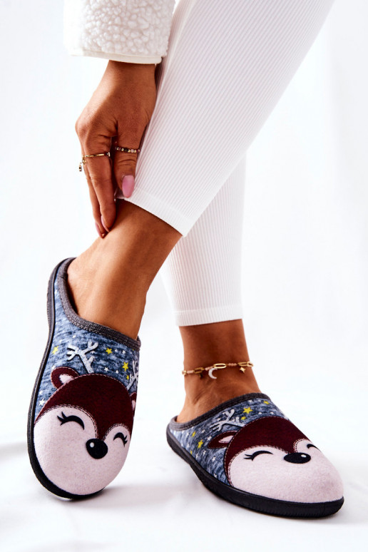 Pašiltintos šlepetės mėlynos spalvos Taffy