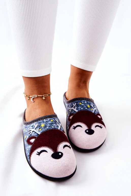 Pašiltintos šlepetės mėlynos spalvos Taffy