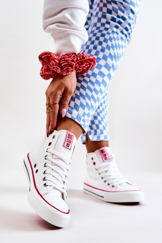 laisvalaikio batai su auliuku Big Star JJ274127 baltos spalvos laisvalaikio batai su auliuku Big Star JJ274127 baltos spalvos