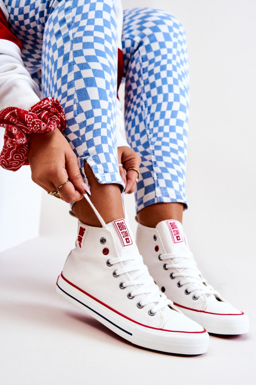 laisvalaikio batai su auliuku Big Star JJ274127 baltos spalvos laisvalaikio batai su auliuku Big Star JJ274127 baltos spalvos