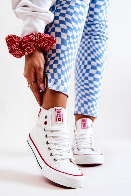 laisvalaikio batai su auliuku Big Star JJ274127 baltos spalvos laisvalaikio batai su auliuku Big Star JJ274127 baltos spalvos