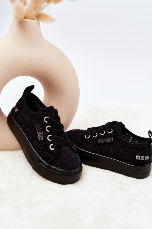 laisvalaikio batai su aužūro elementais Big Star JJ374133 juodos spalvos laisvalaikio batai su aužūro elementais Big Star JJ374133 juodos spalvos
