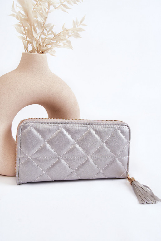 didelė su dygsniais Piniginė  sidabro spalvos Jeffrey didelė su dygsniais Piniginė  sidabro spalvos Jeffrey