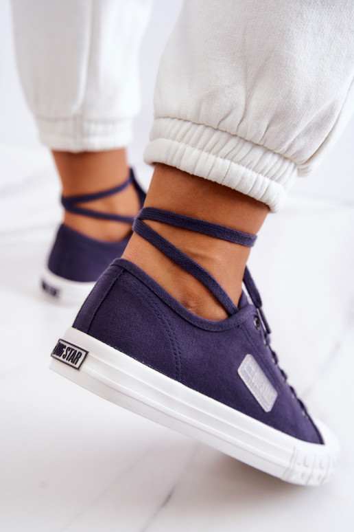 Klasikinio modelio Moteriški batai BIG STAR JJ274494 tamsiai mėlynos spalvos