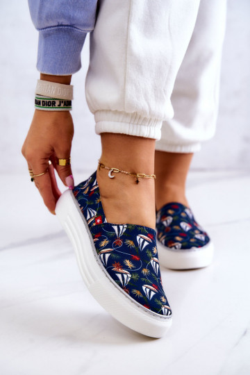 Sportbačiai Slip On Memory Foam Big Star JJ276016 tamsiai mėlynos spalvos 2