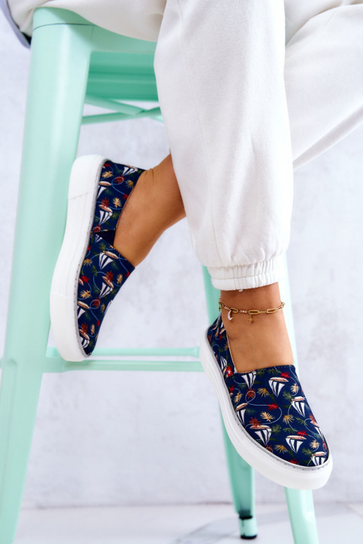Sportbačiai Slip On Memory Foam Big Star JJ276016 tamsiai mėlynos spalvos Sportbačiai Slip On Memory Foam Big Star JJ276016 tamsiai mėlynos spalvos