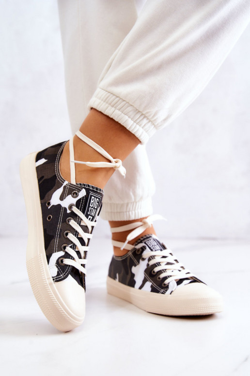 medžiaginės laisvalaikio batai su kamufliažu BIG STAR JJ274237 Baltos-pilkos spalvos medžiaginės laisvalaikio batai su kamufliažu BIG STAR JJ274237 Baltos-pilkos spalvos