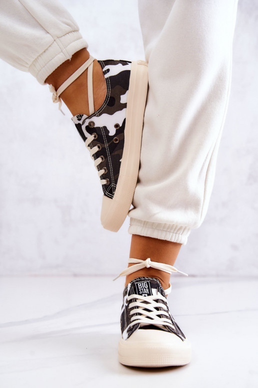 medžiaginės laisvalaikio batai su kamufliažu BIG STAR JJ274237 Baltos-pilkos spalvos medžiaginės laisvalaikio batai su kamufliažu BIG STAR JJ274237 Baltos-pilkos spalvos