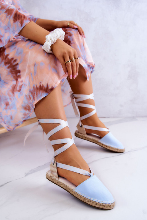 Suvarstomos espadrilės Big Star JJ274863 mėlynos spalvos Suvarstomos espadrilės Big Star JJ274863 mėlynos spalvos