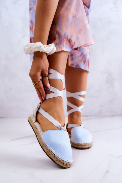 Suvarstomos espadrilės Big Star JJ274863 mėlynos spalvos Suvarstomos espadrilės Big Star JJ274863 mėlynos spalvos