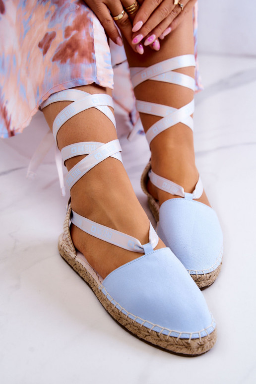 Suvarstomos espadrilės Big Star JJ274863 mėlynos spalvos Suvarstomos espadrilės Big Star JJ274863 mėlynos spalvos