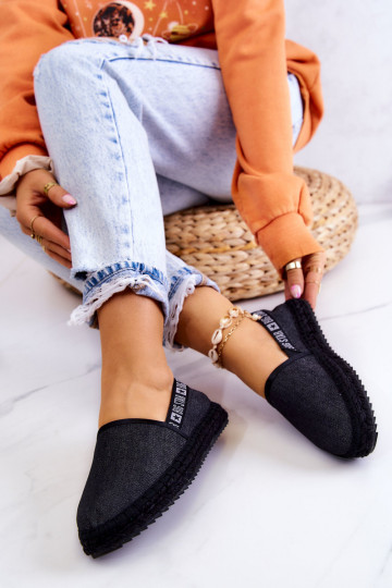Medžiaginės espadrilės Įsispiriamo modelio Big Star JJ274878 juodos spalvos 2