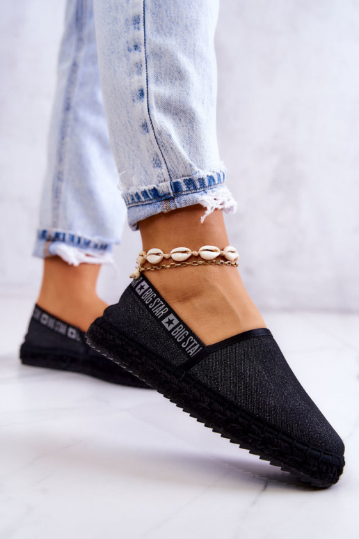 Medžiaginės espadrilės Įsispiriamo modelio Big Star JJ274878 juodos spalvos