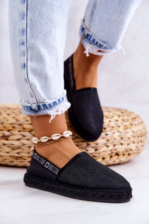 Medžiaginės espadrilės Įsispiriamo modelio Big Star JJ274878 juodos spalvos