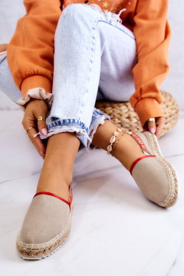 Medžiaginės espadrilės Įsispiriamo modelio Big Star JJ274879 smėlio spalvos 2