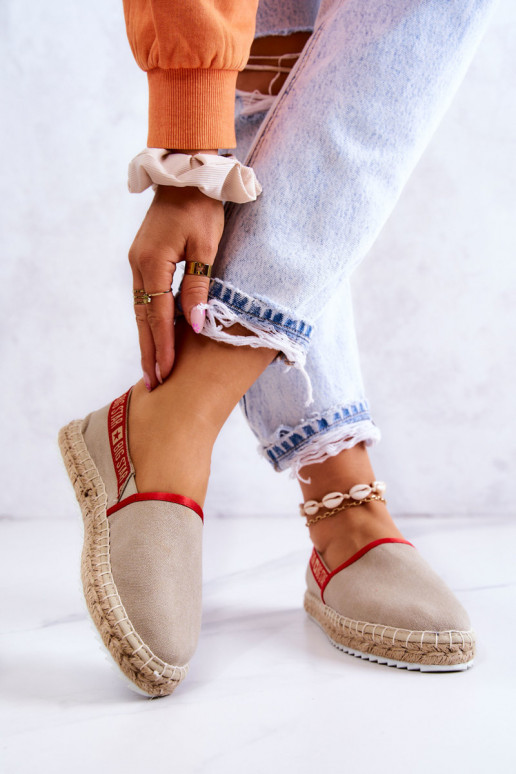 Medžiaginės espadrilės Įsispiriamo modelio Big Star JJ274879 smėlio spalvos