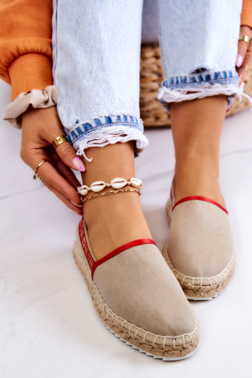 Medžiaginės espadrilės Įsispiriamo modelio Big Star JJ274879 smėlio spalvos