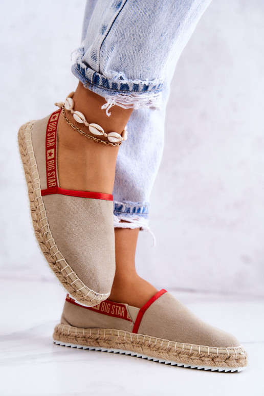 Medžiaginės espadrilės Įsispiriamo modelio Big Star JJ274879 smėlio spalvos
