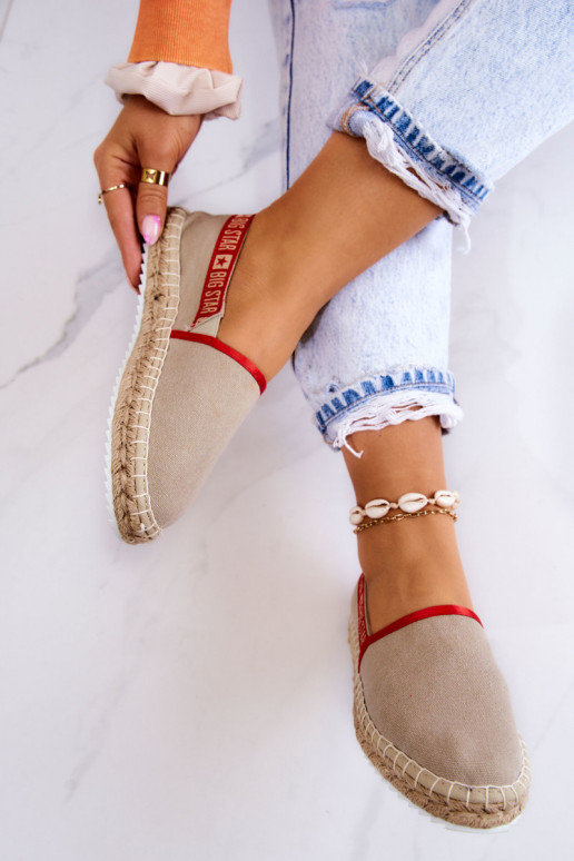 Medžiaginės espadrilės Įsispiriamo modelio Big Star JJ274879 smėlio spalvos