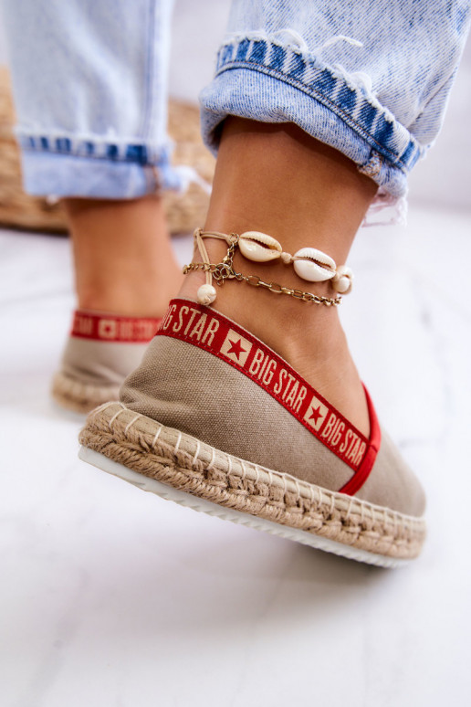 Medžiaginės espadrilės Įsispiriamo modelio Big Star JJ274879 smėlio spalvos