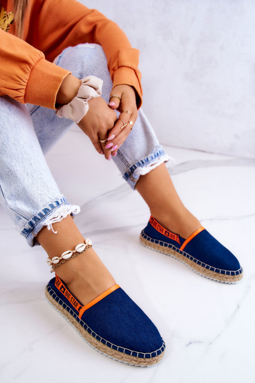 Medžiaginės espadrilės Įsispiriamo modelio Big Star JJ274877 tamsiai mėlynos spalvos