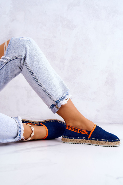 Medžiaginės espadrilės Įsispiriamo modelio Big Star JJ274877 tamsiai mėlynos spalvos