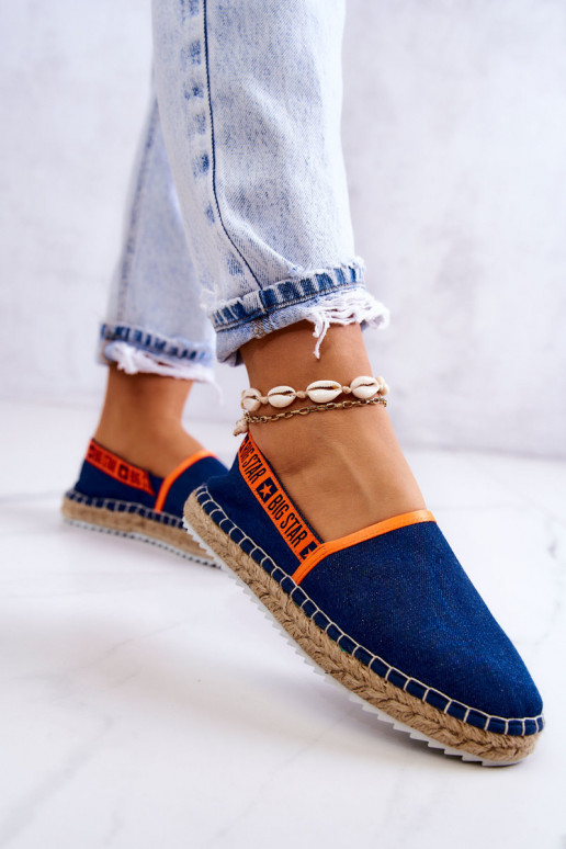 Medžiaginės espadrilės Įsispiriamo modelio Big Star JJ274877 tamsiai mėlynos spalvos Medžiaginės espadrilės Įsispiriamo modelio Big Star JJ274877 tamsiai mėlynos spalvos