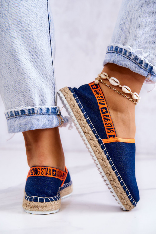 Medžiaginės espadrilės Įsispiriamo modelio Big Star JJ274877 tamsiai mėlynos spalvos Medžiaginės espadrilės Įsispiriamo modelio Big Star JJ274877 tamsiai mėlynos spalvos