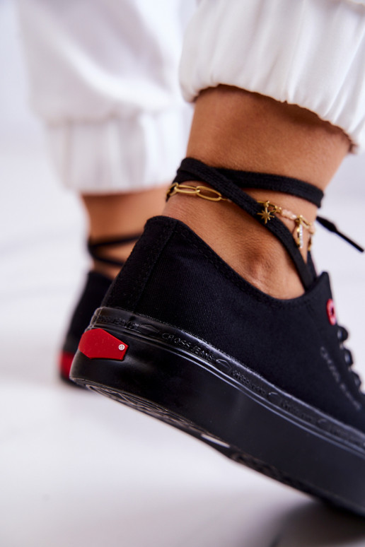 Klasikinio modelio laisvalaikio batai Cross Jeans JJ2R4019C juodos spalvos Klasikinio modelio laisvalaikio batai Cross Jeans JJ2R4019C juodos spalvos