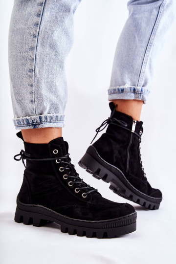 iš zomšos Aulinukai batai  juodos spalvos Layden 2