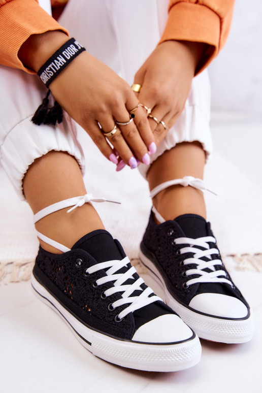 Laisvalaikio batai su aužūro elementais juodos spalvos Venture