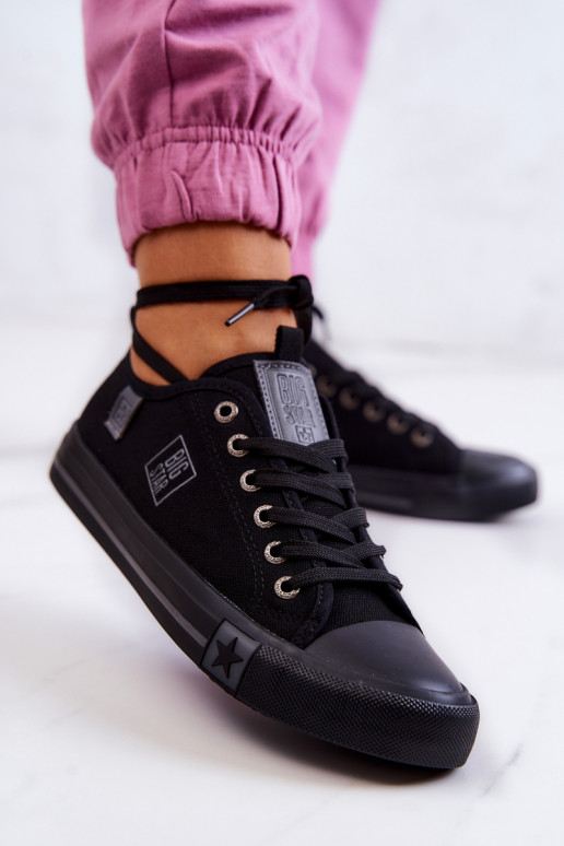 Klasikinio modelio lygiapadžiai sportbačiai Big Star JJ274257 juodos spalvos