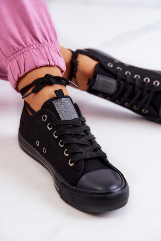 Klasikinio modelio lygiapadžiai sportbačiai Big Star JJ274257 juodos spalvos