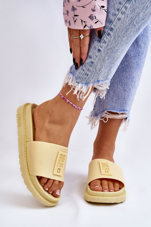 Šlepetės Big Star JJ274A305 geltonos spalvos