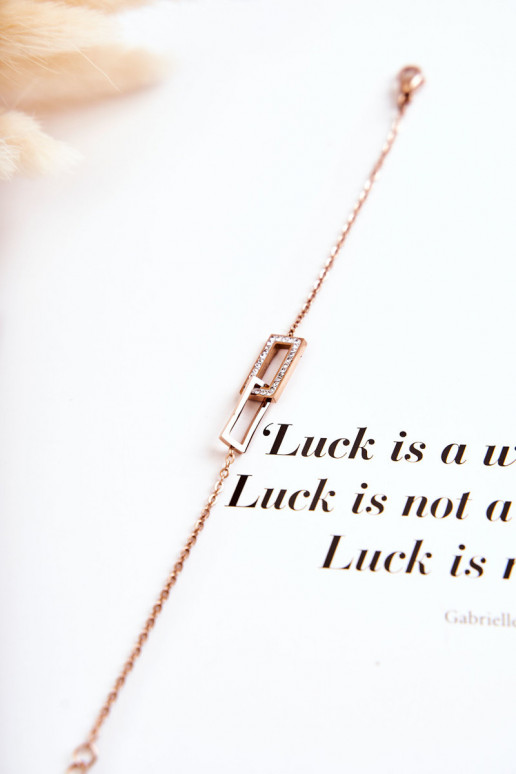 Apyrankė   su tviskančiomis akutėmis rausvo aukso spalvos Apyrankė   su tviskančiomis akutėmis rausvo aukso spalvos