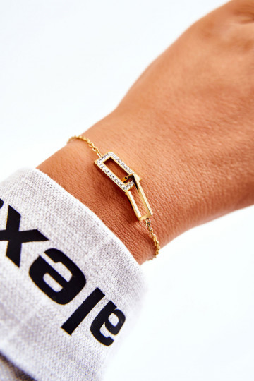 Moteriška apyrankė  su tviskančiomis akutėmis aukso spalvos 2