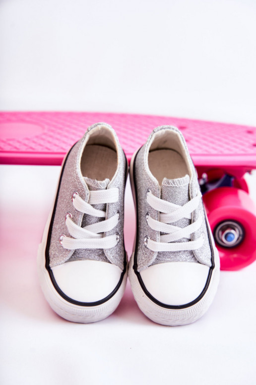 Vaikiški laisvalaikio batai su dirželiais sidabro spalvos Wella