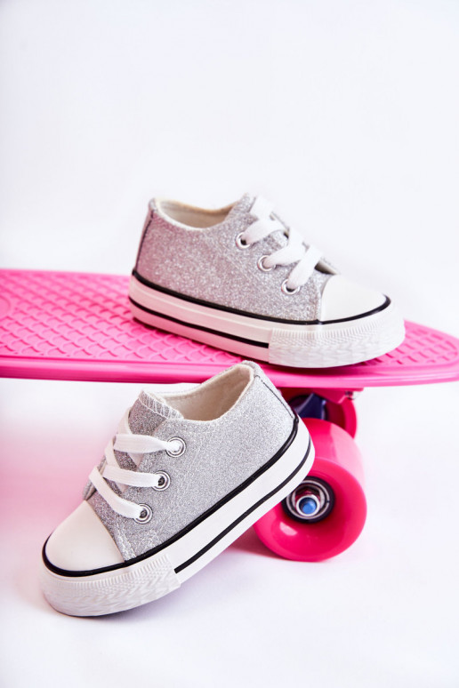 Vaikiški laisvalaikio batai su dirželiais sidabro spalvos Wella