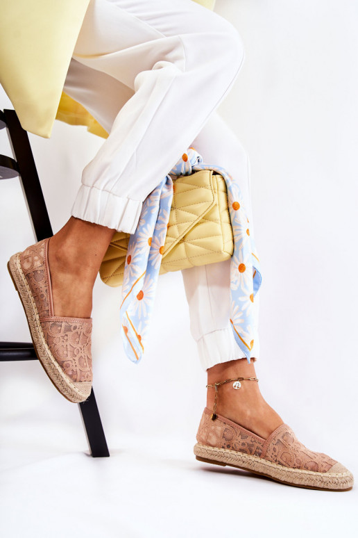 Klasikinio modelio   espadrilės su aužūro elementais Nude Catris
