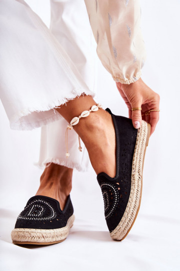 su aužūro elementais Įsispiriamo modelio   espadrilės juodos spalvos Meredith 2