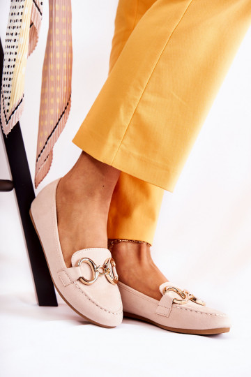 Mokasinai su ornamentais smėlio spalvos Reality