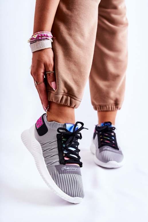 Įsispiriamo modelio Sneakers modelio batai pilkos spalvos Klayra Įsispiriamo modelio Sneakers modelio batai pilkos spalvos Klayra