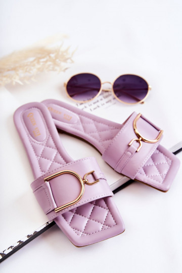 Klasikinio modelio Šlepetės su ornamentais violetinės spalvos Shilla 2