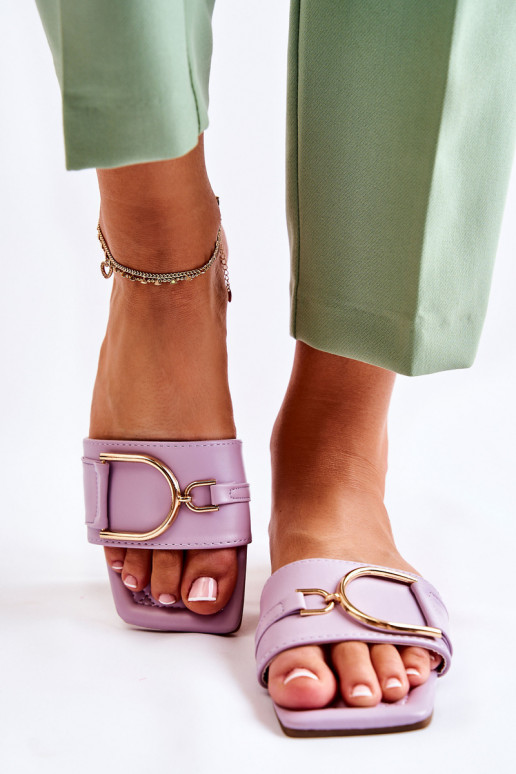 Klasikinio modelio Šlepetės su ornamentais violetinės spalvos Shilla