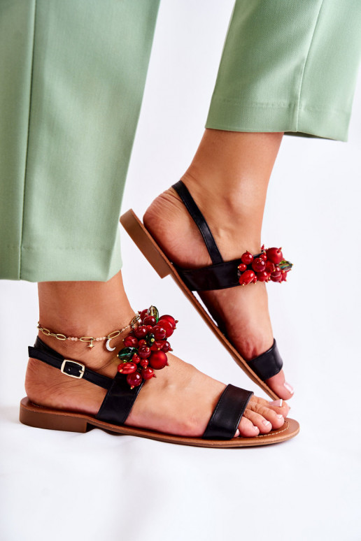 madingos basutės su karoliukais juodos spalvos Hally madingos basutės su karoliukais juodos spalvos Hally