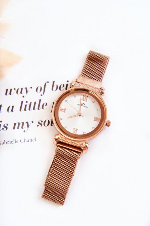 Moteriškas laikrodis Giorgio & Dario  su magnetiniu užsegimu rausvo aukso spalvos