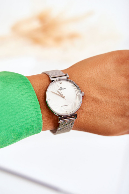 Moteriškas vandeniui atsparus laikrodis  Giorgio & Dario  sidabro spalvos