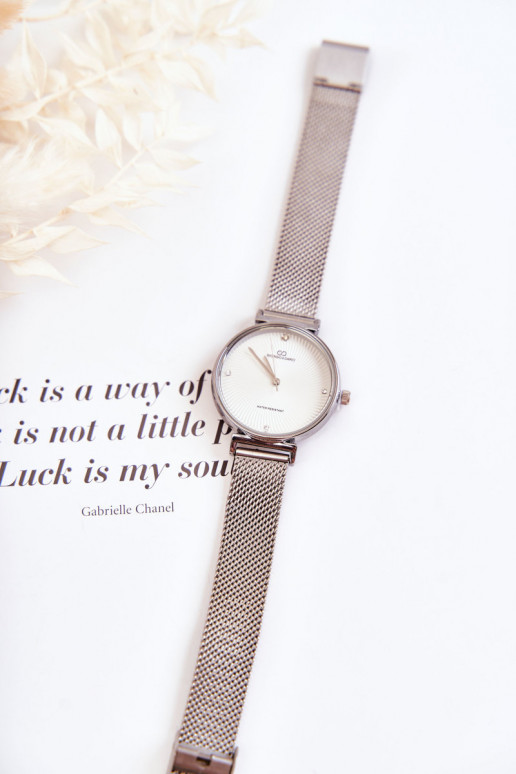 Moteriškas vandeniui atsparus laikrodis  Giorgio & Dario  sidabro spalvos