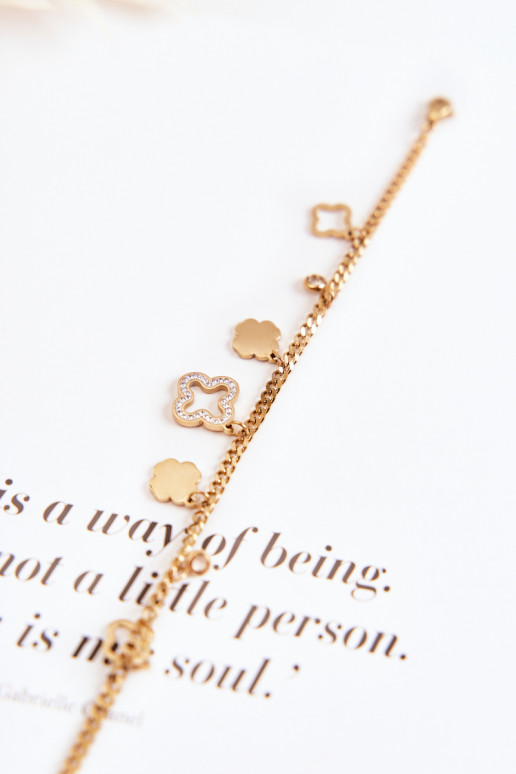 Apyrankė su gražiomis detalėmis aukso spalvos Apyrankė su gražiomis detalėmis aukso spalvos